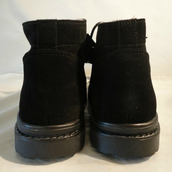 NIB Pajar Max Black Suede Sheepskin Lined Ankle Boots Men\'s 7 EE Extra Wide main image 2